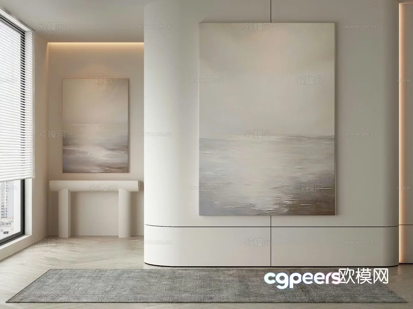 Modern decorative painting Abstract painting 3d model
