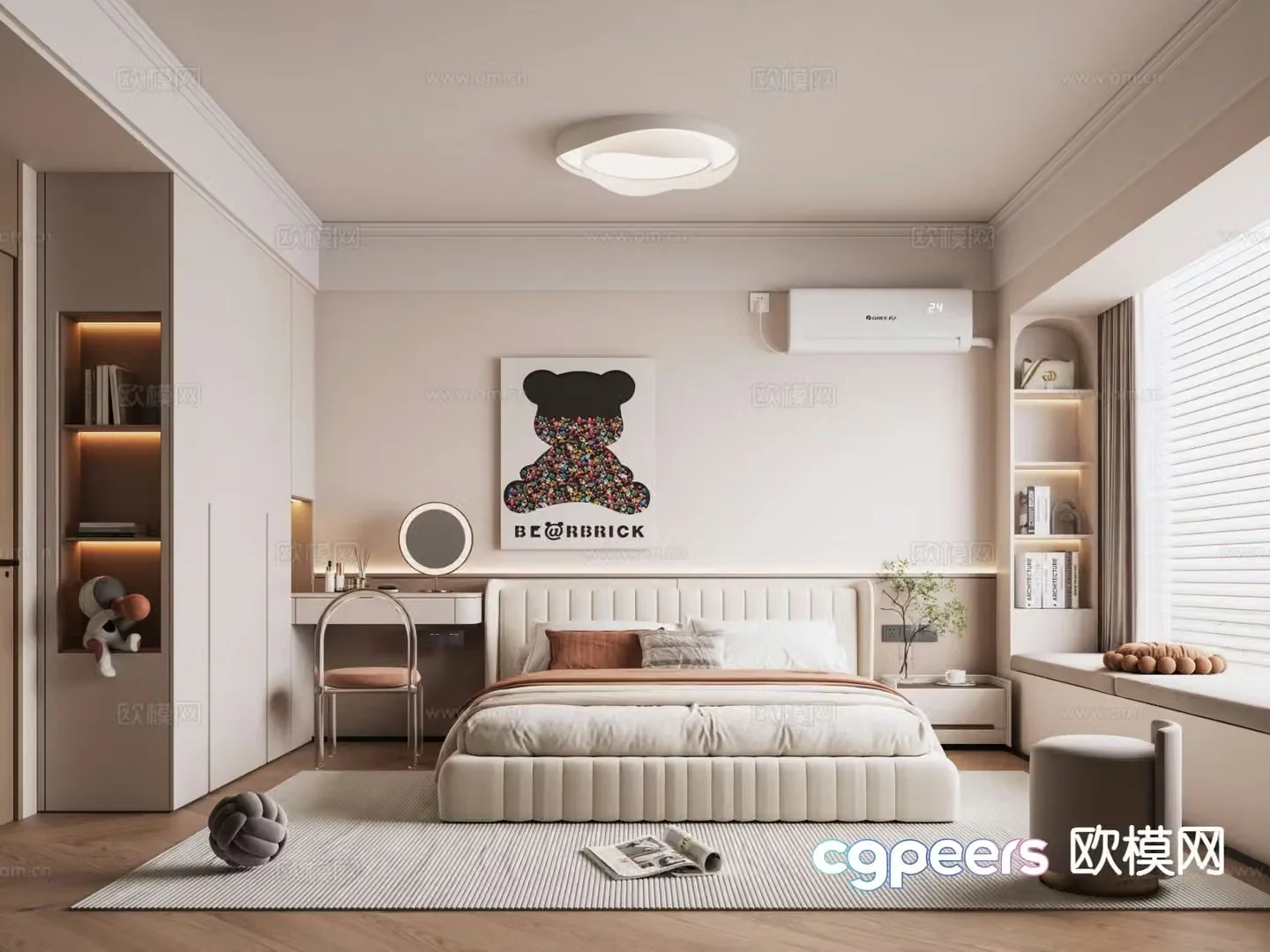 Cream style bedroom master bedroom 3d model