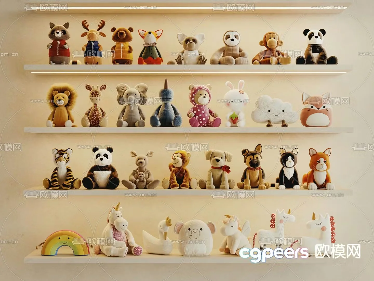 Modern children’s plush toy 3d model