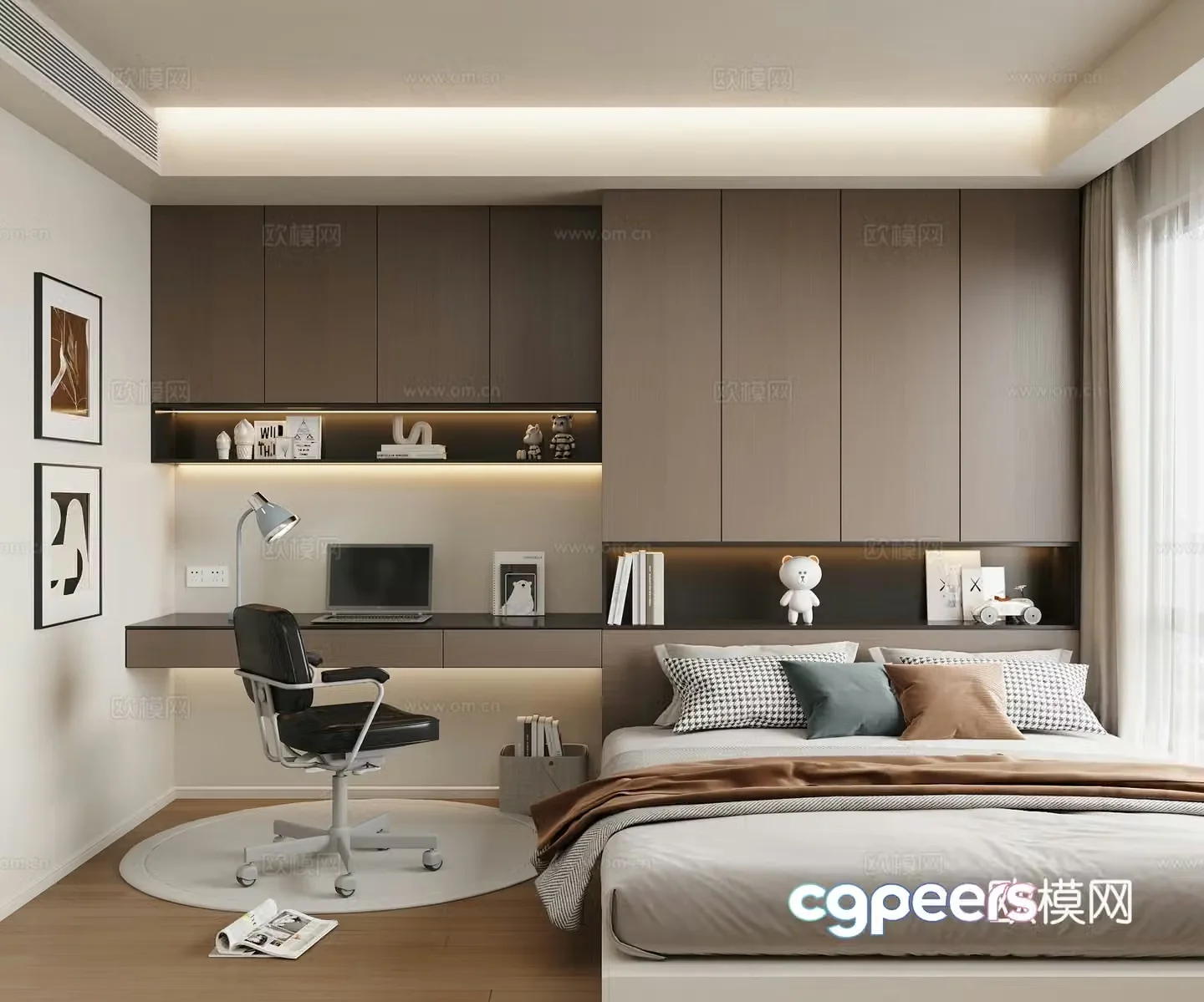 Modern tatami bedroom 3d model