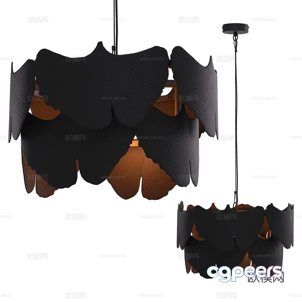Nordic simple chandelier 3d model
