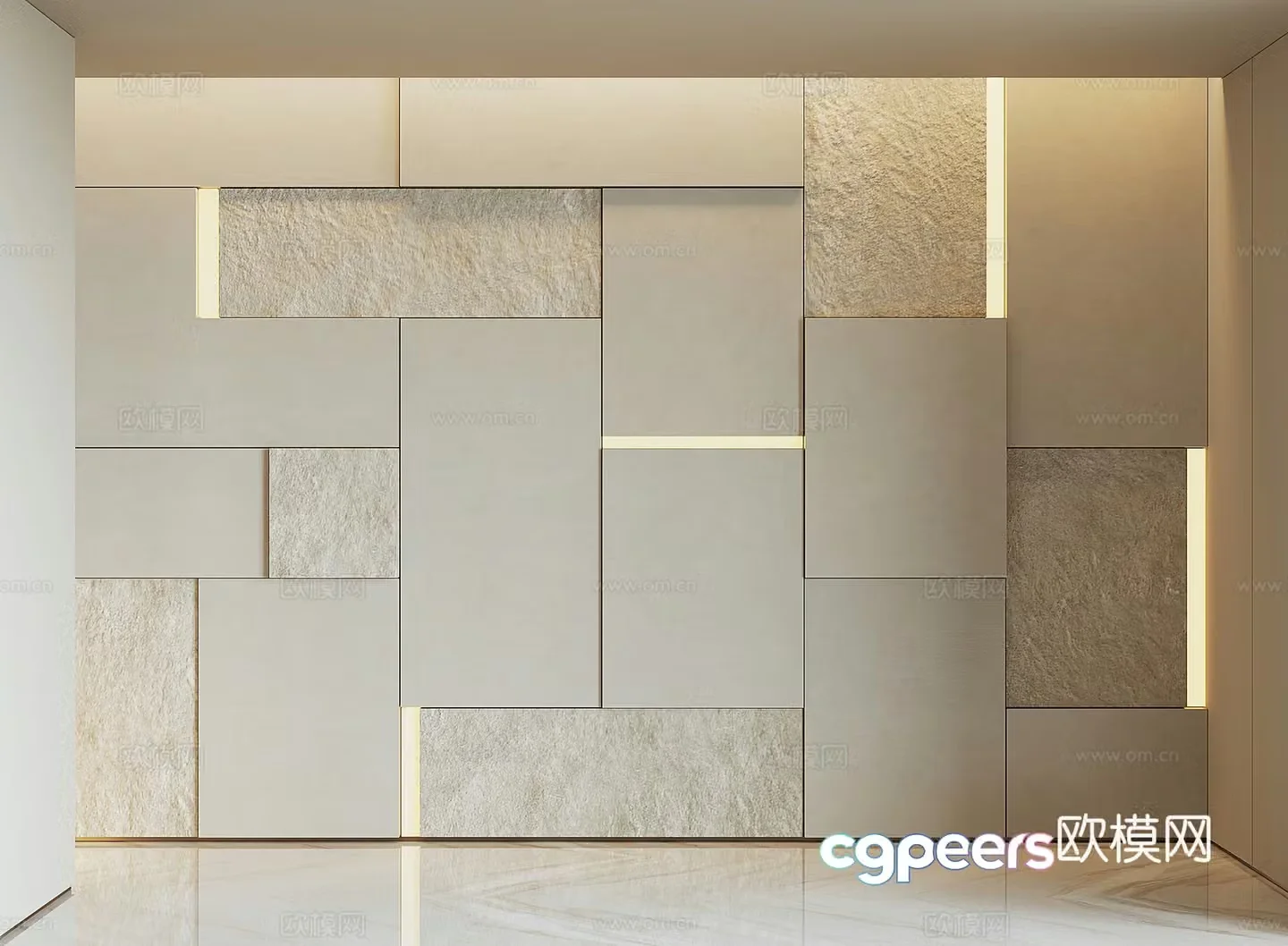 Modern stone background wall 3d model