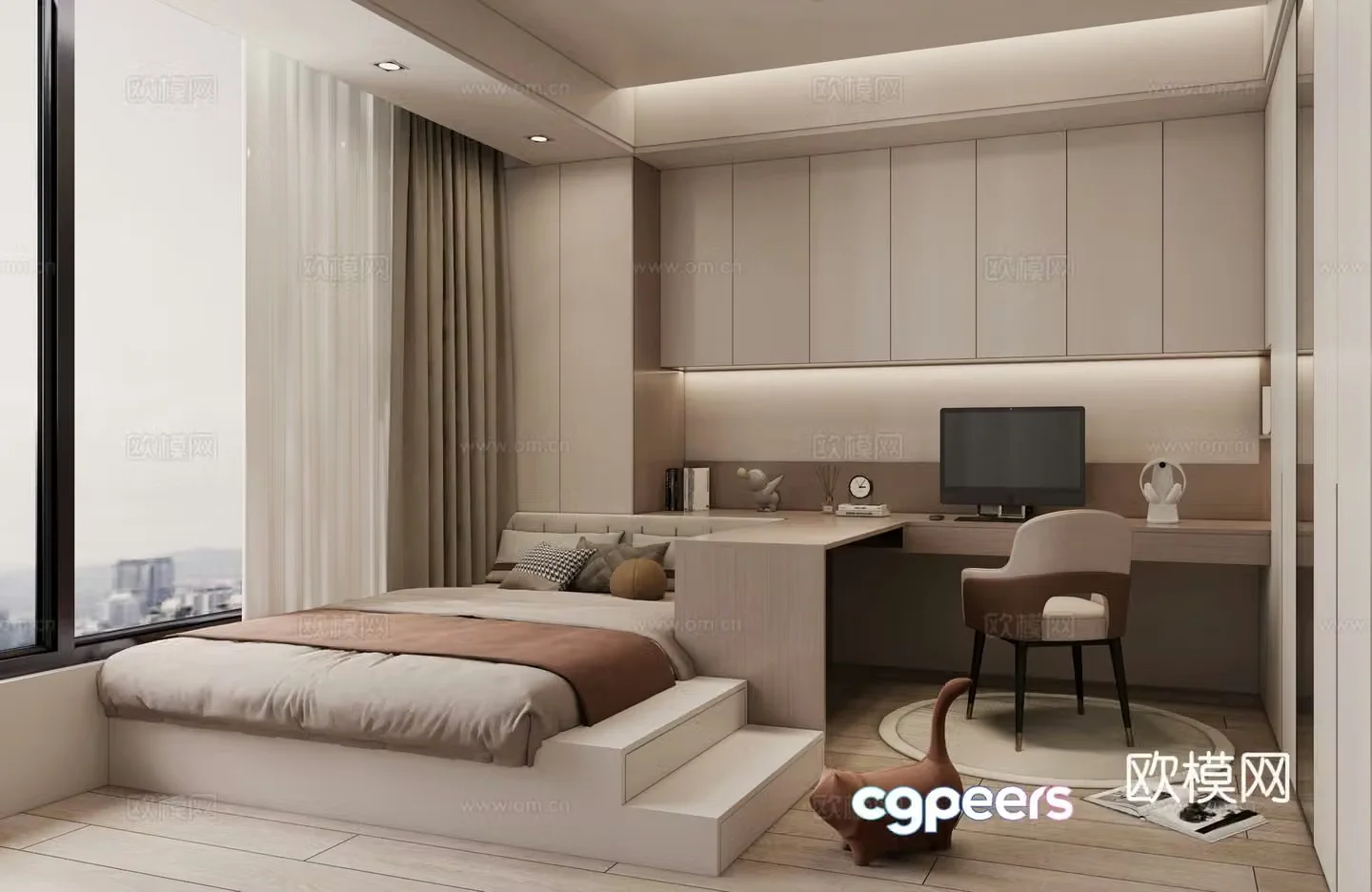 3d model of tatami bedroom and second bedroom