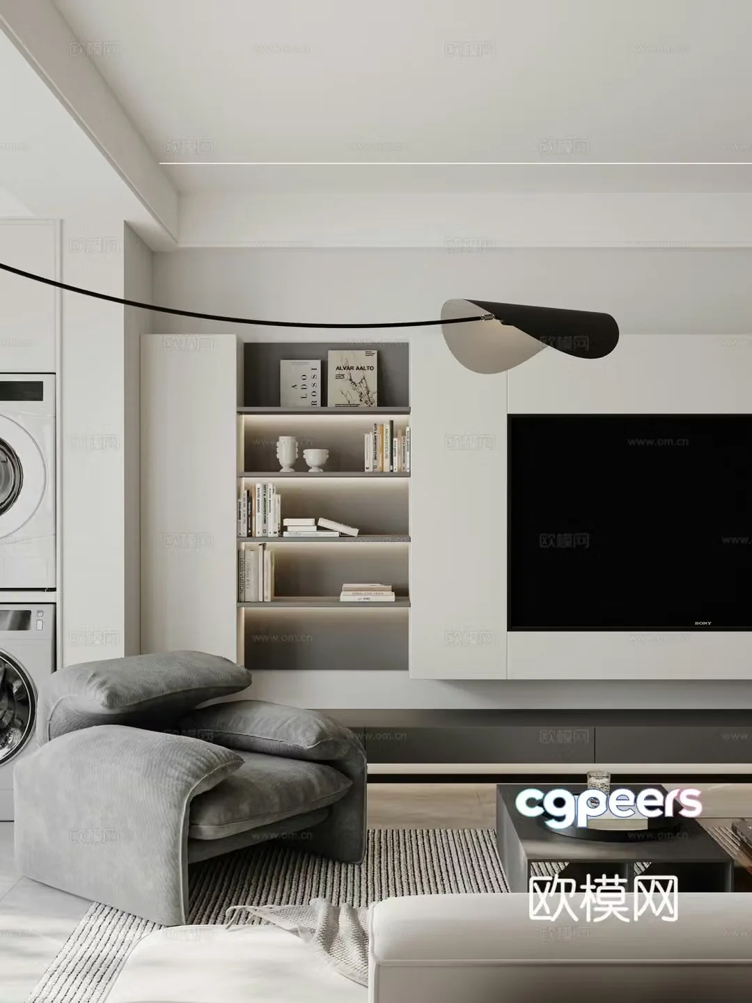 Modern casual sofa TV cabinet 3d model