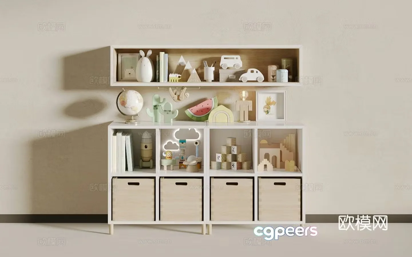 Children’s bookshelf 3d model