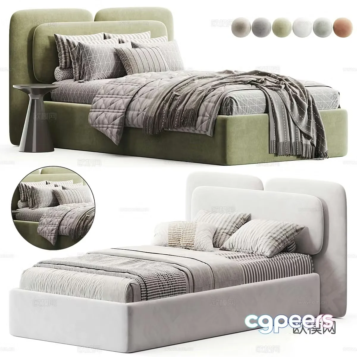 Modern Armani Children’s Bed 3D Model