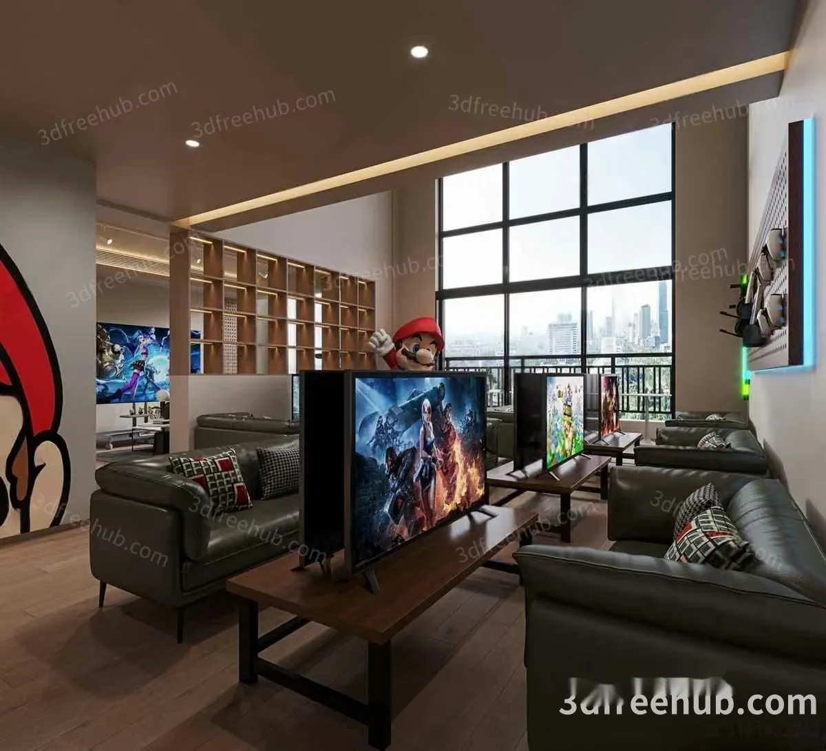 Modern Living Room 3D Model – 19299 – VRAY Render