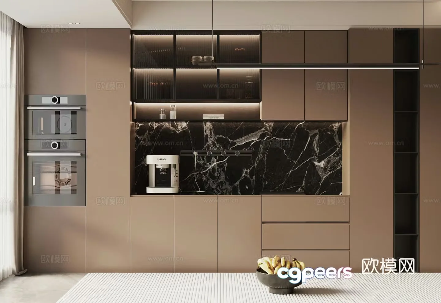 Italian wine cabinet sideboard 3D model