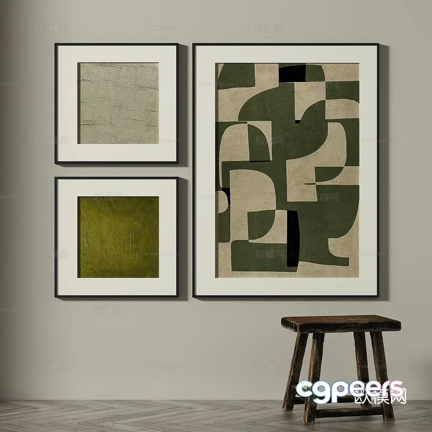 Modern medieval retro decorative painting 3d model