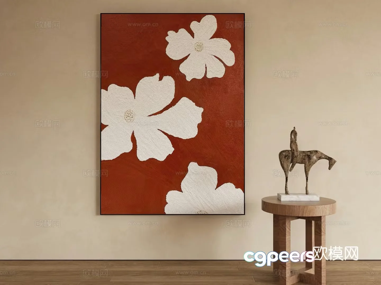Modern abstract painting Decorative painting 3d model