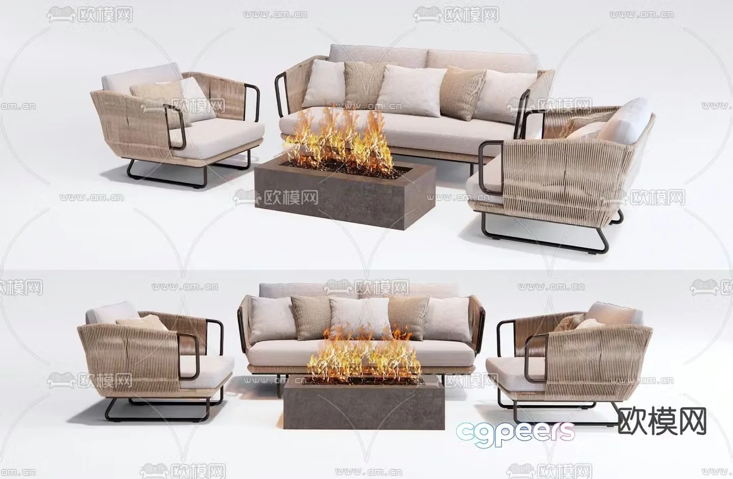 Outdoor sofa patio sofa 3d model
