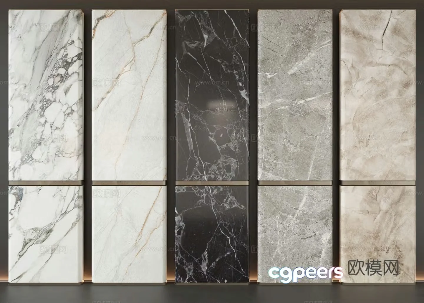 Modern marble wall panel 3d model