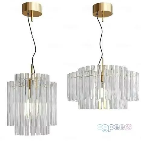 Gold Light Fixture 3D Model – 20390 – VRAY Render