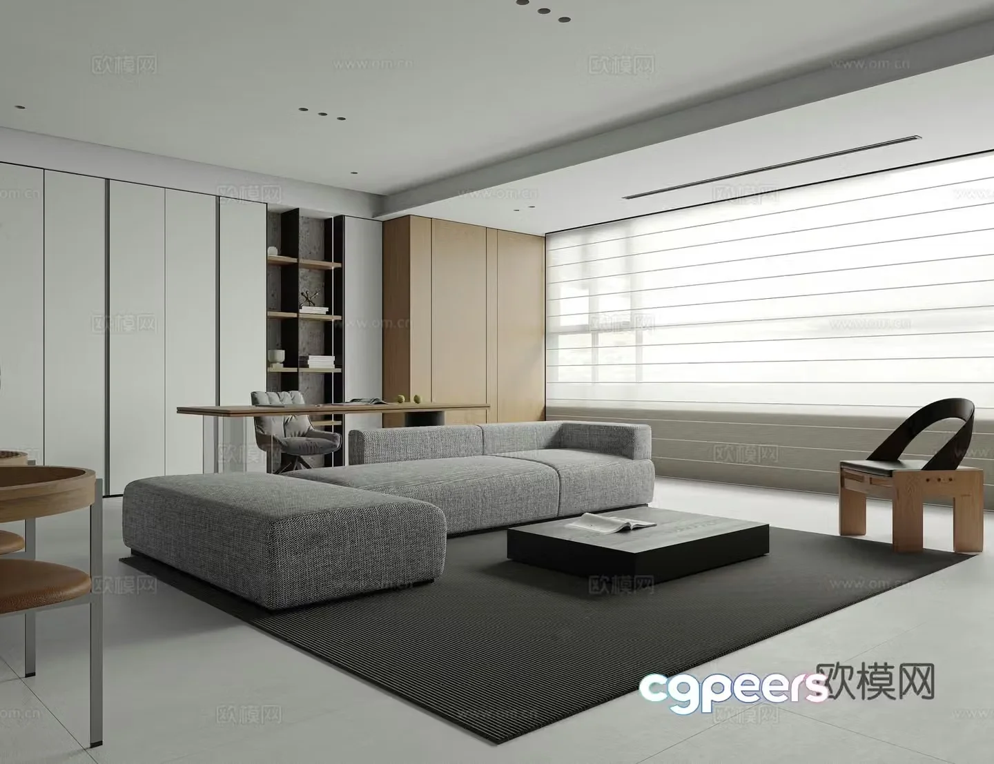 Modern simple living restaurant living restaurant without owner lights sofa and coffee table combination dining table and chair combination dining side 3D model