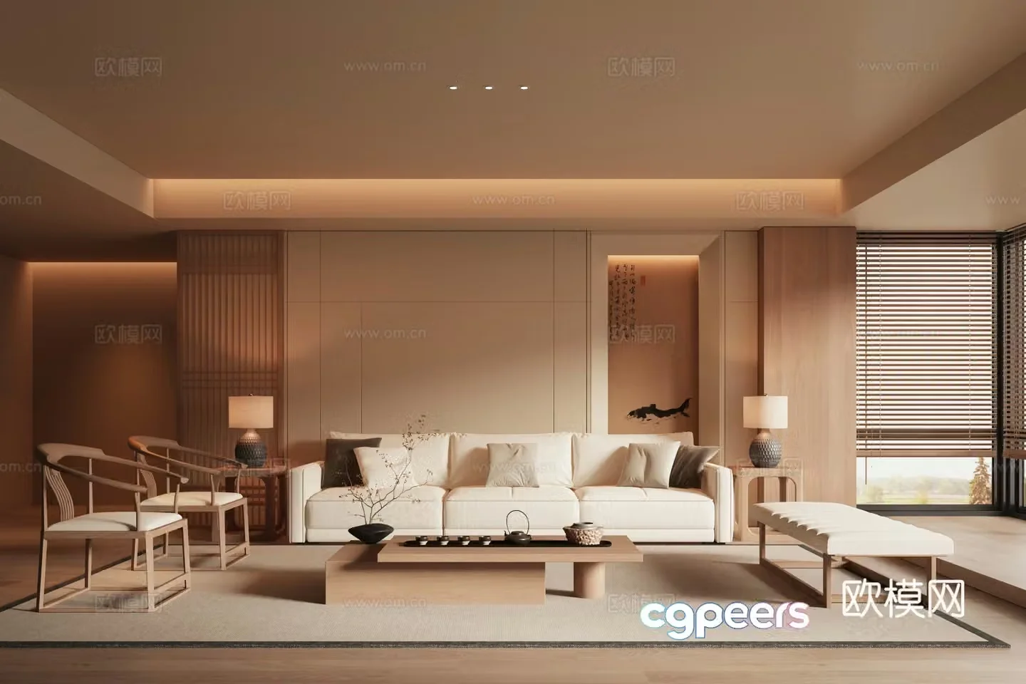 New Chinese Song style living room 3D model