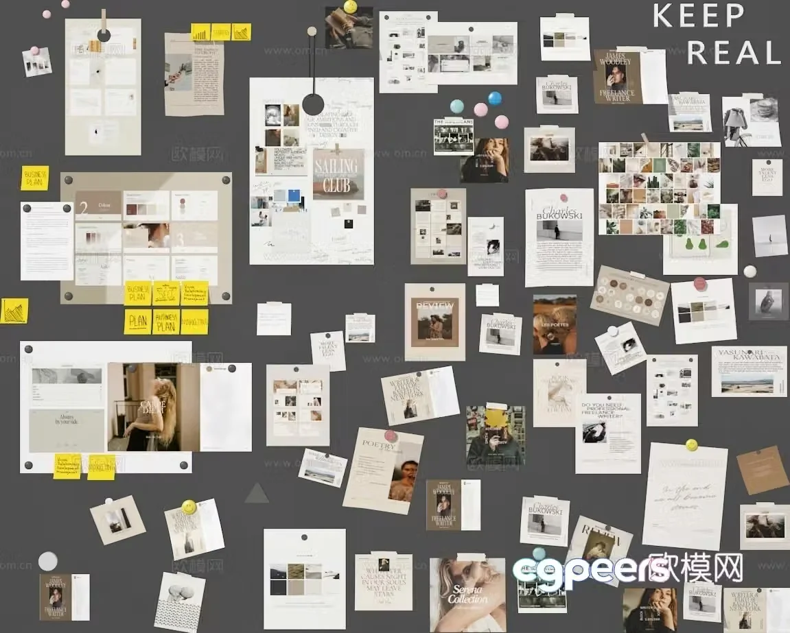 Note wall photo wall message board 3d model