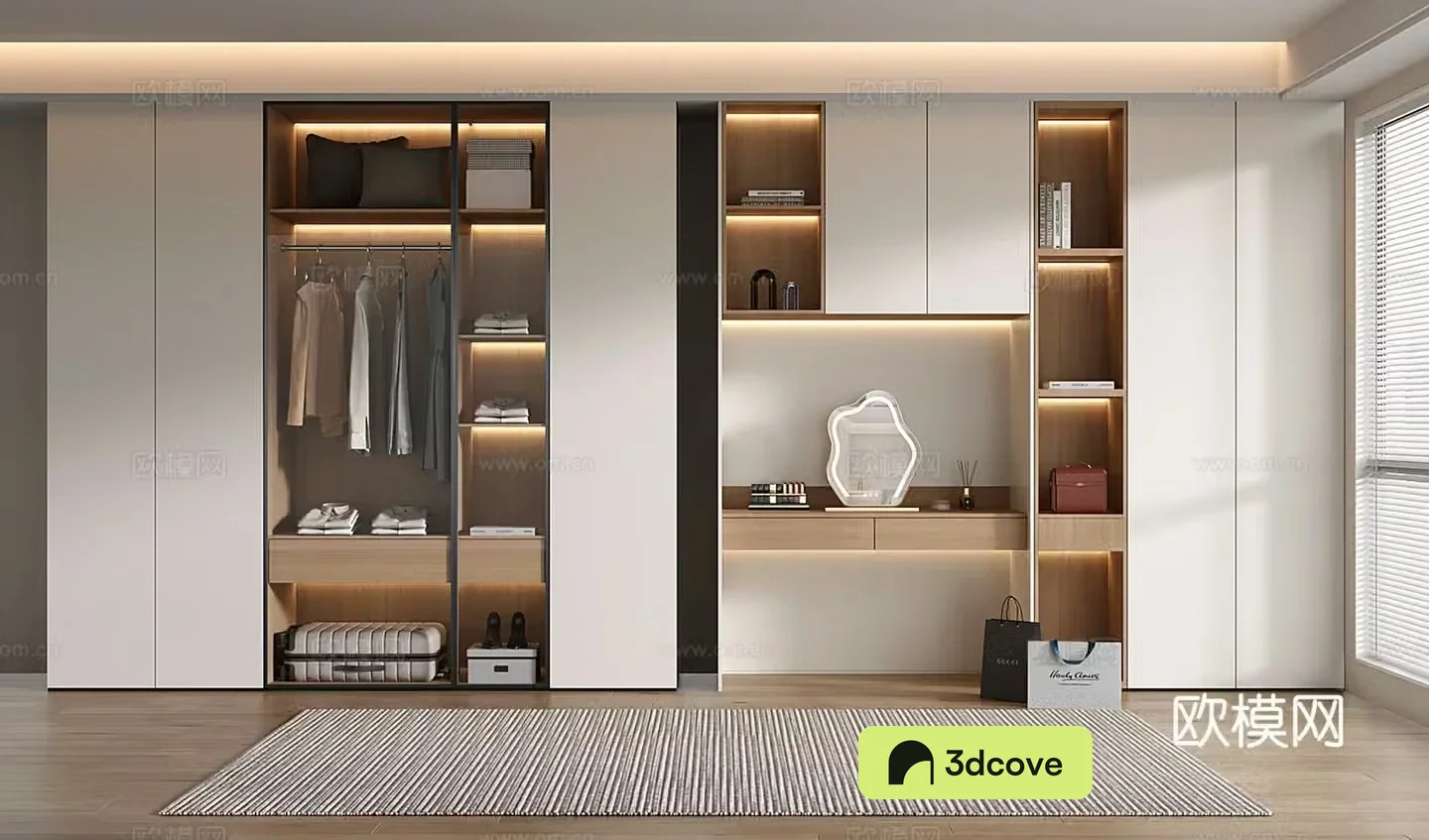 Modern wardrobe dressing table wardrobe integrated