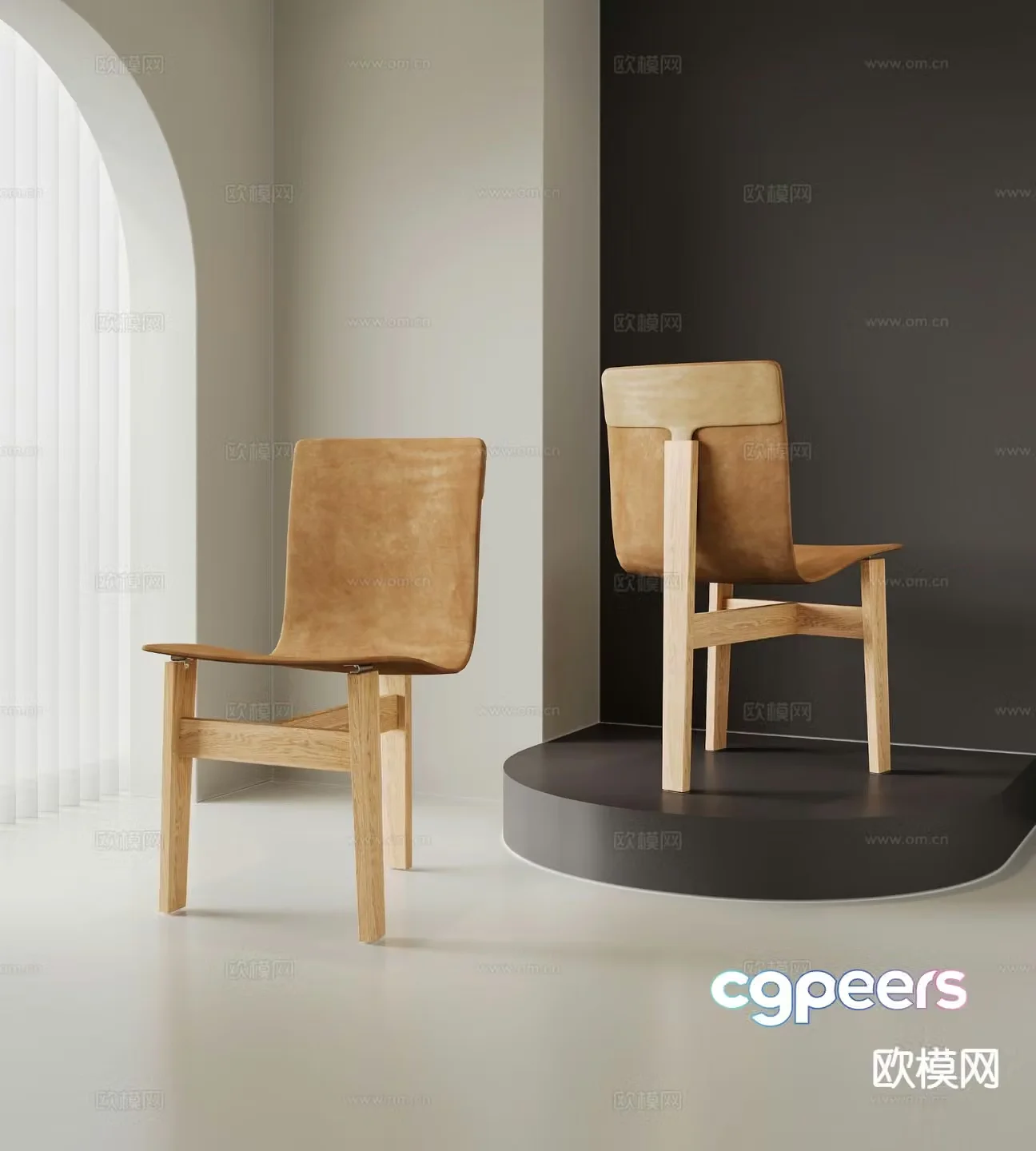 Modern dining chair single chair chair 3d model