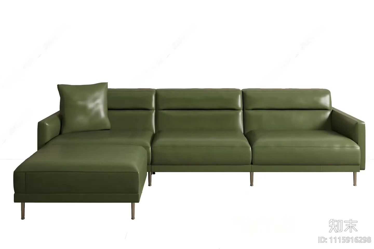 A Green Leather Sofa 3D Model – 16936 – VRAY Render