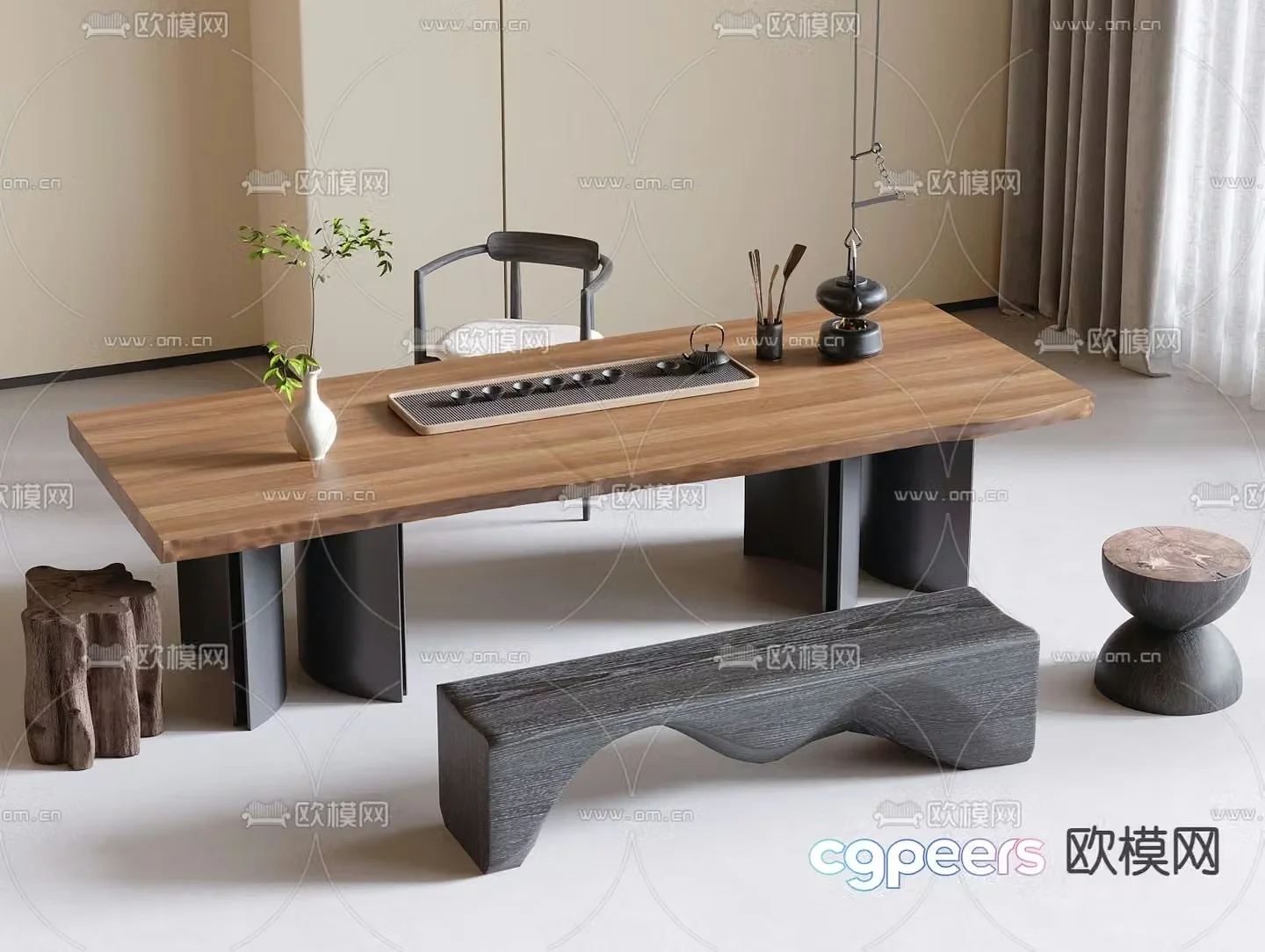 Modern tea table tea table 3d model