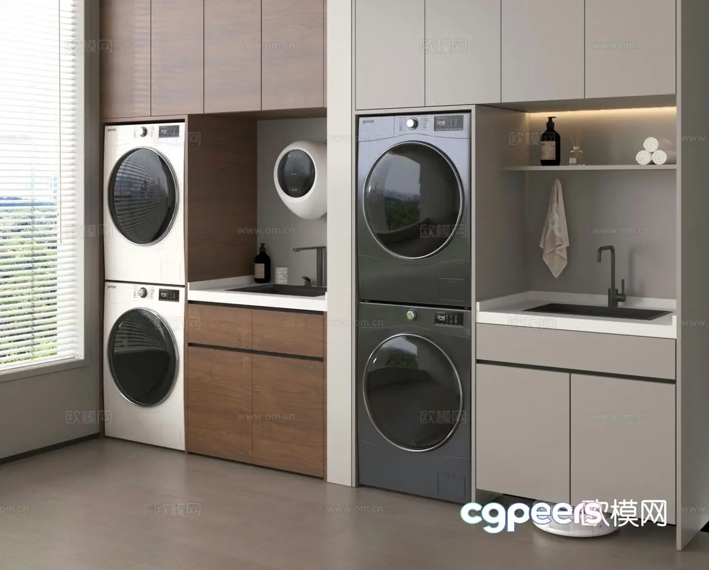 Washing machine cabinet balcony cabinet 3d model
