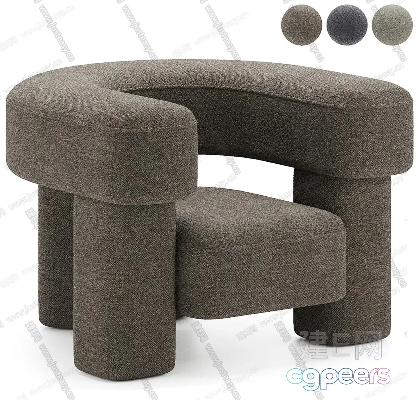Grey Chair 3D Model – 10110 – VRAY Render