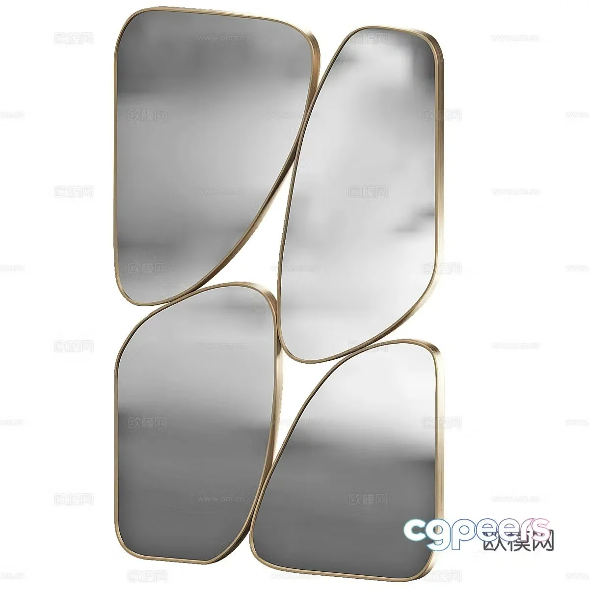 Modern light luxury minimalist decorative mirror 3D model