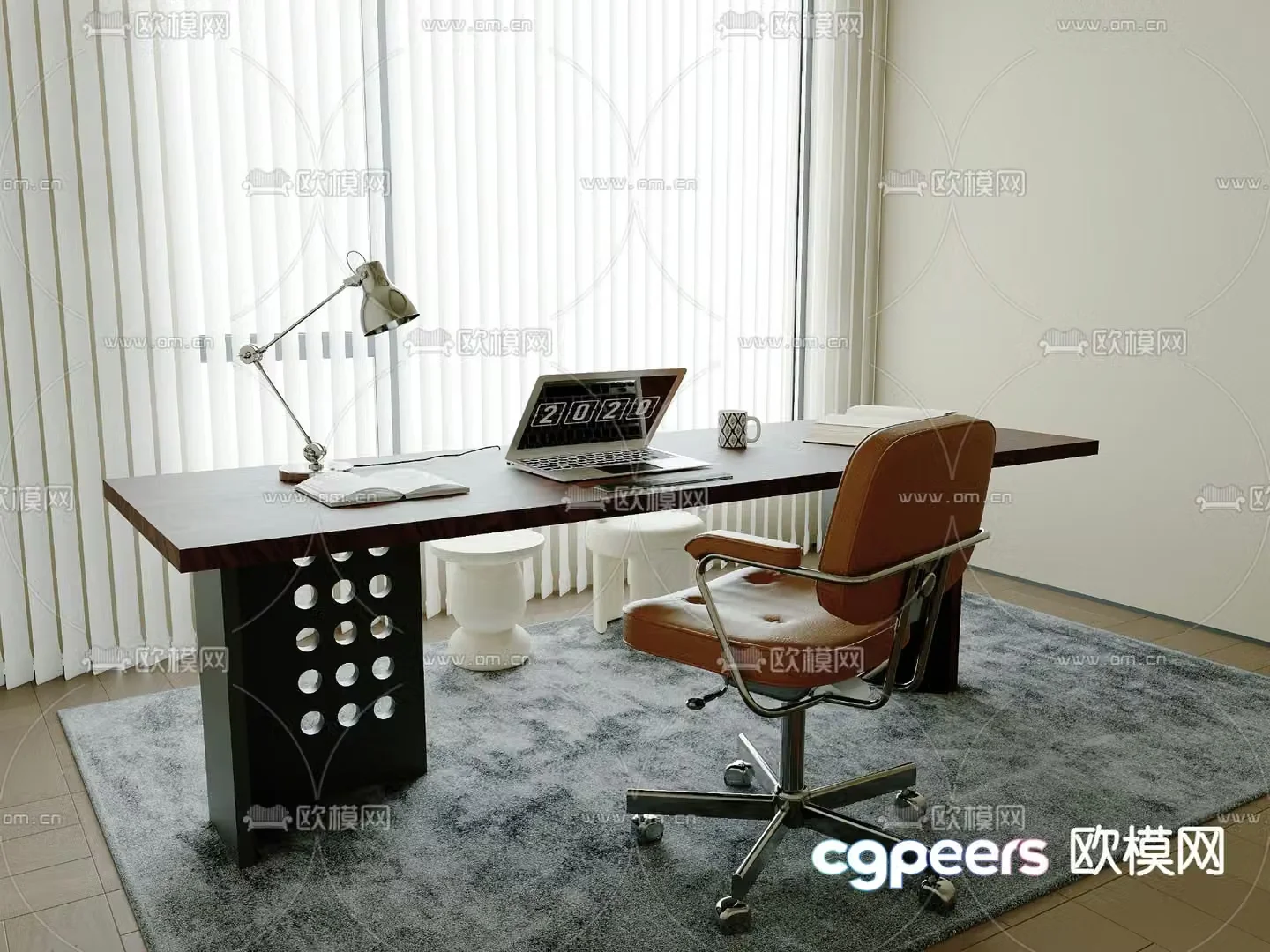 Modern desk 3d model