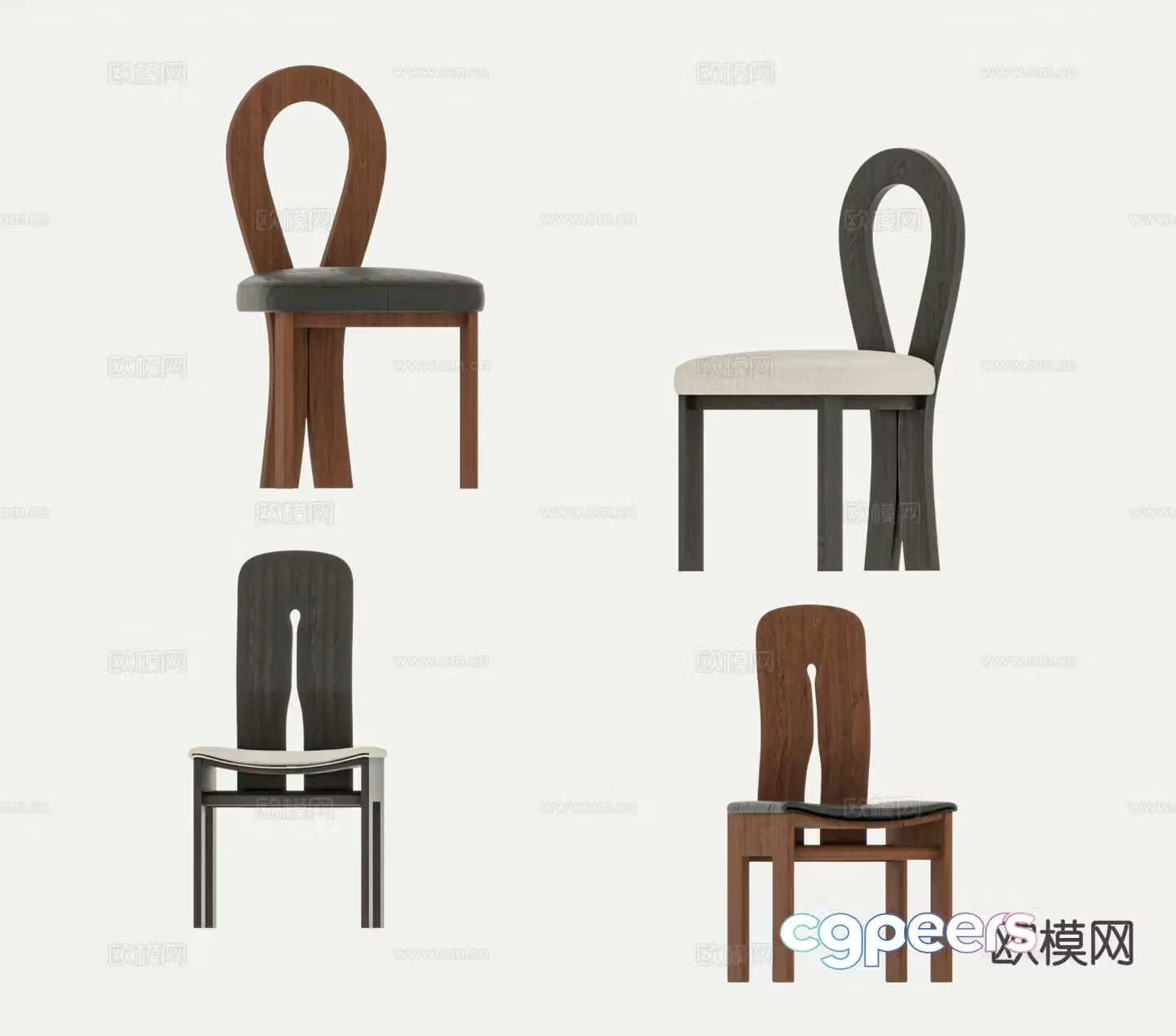 Medieval style chair dining chair 3d model