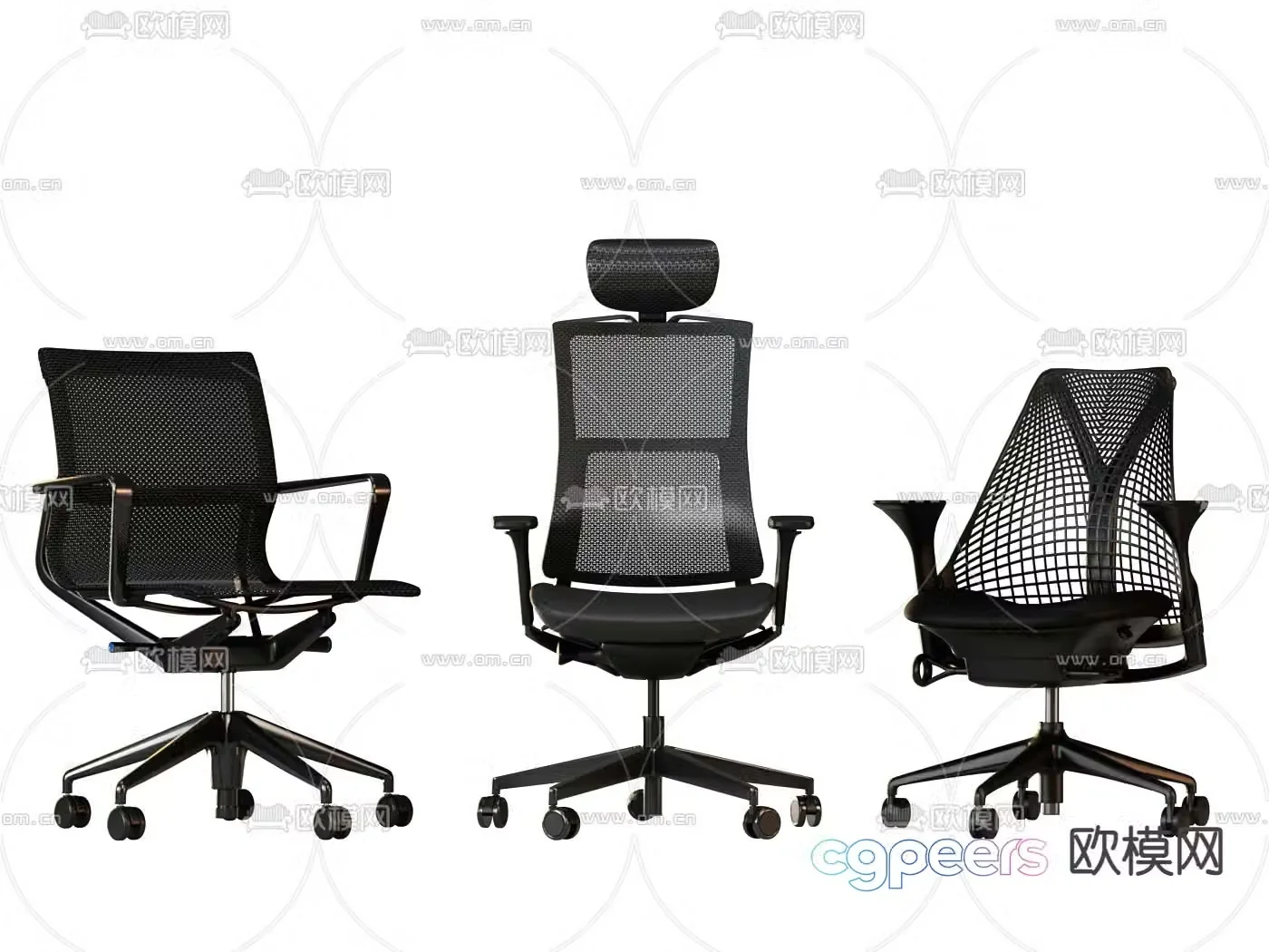 Mesh office chair shift chair staff chair boss chair 3D model