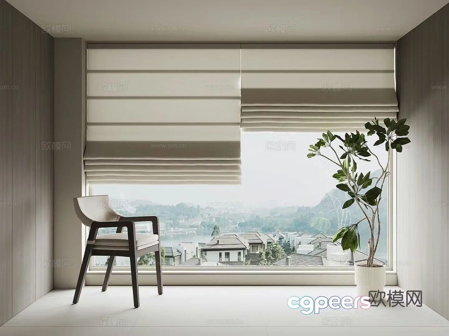 Modern home curtains 3d model