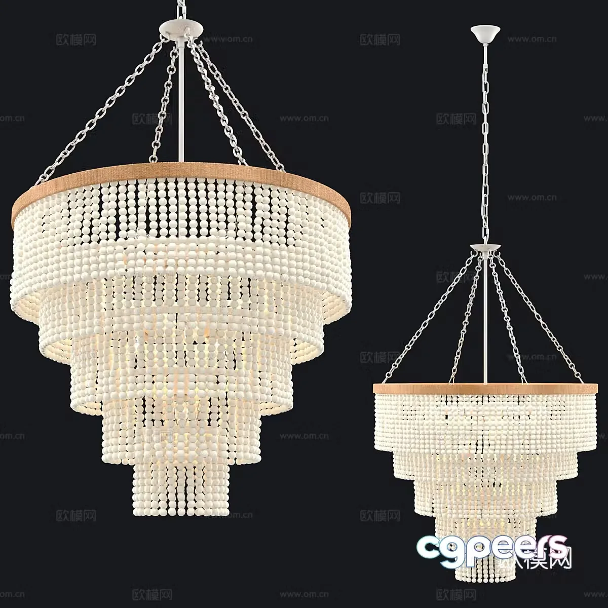 New Chinese style wasabi decorative chandelier 3D model