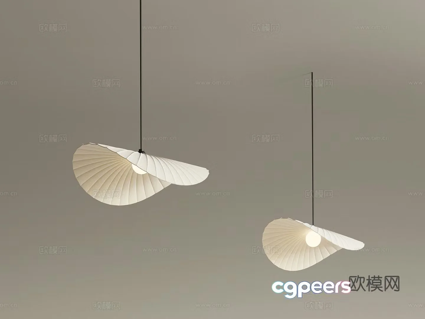 Modern Cream Style Chandelier Potato Chip Chandelier 3D Model