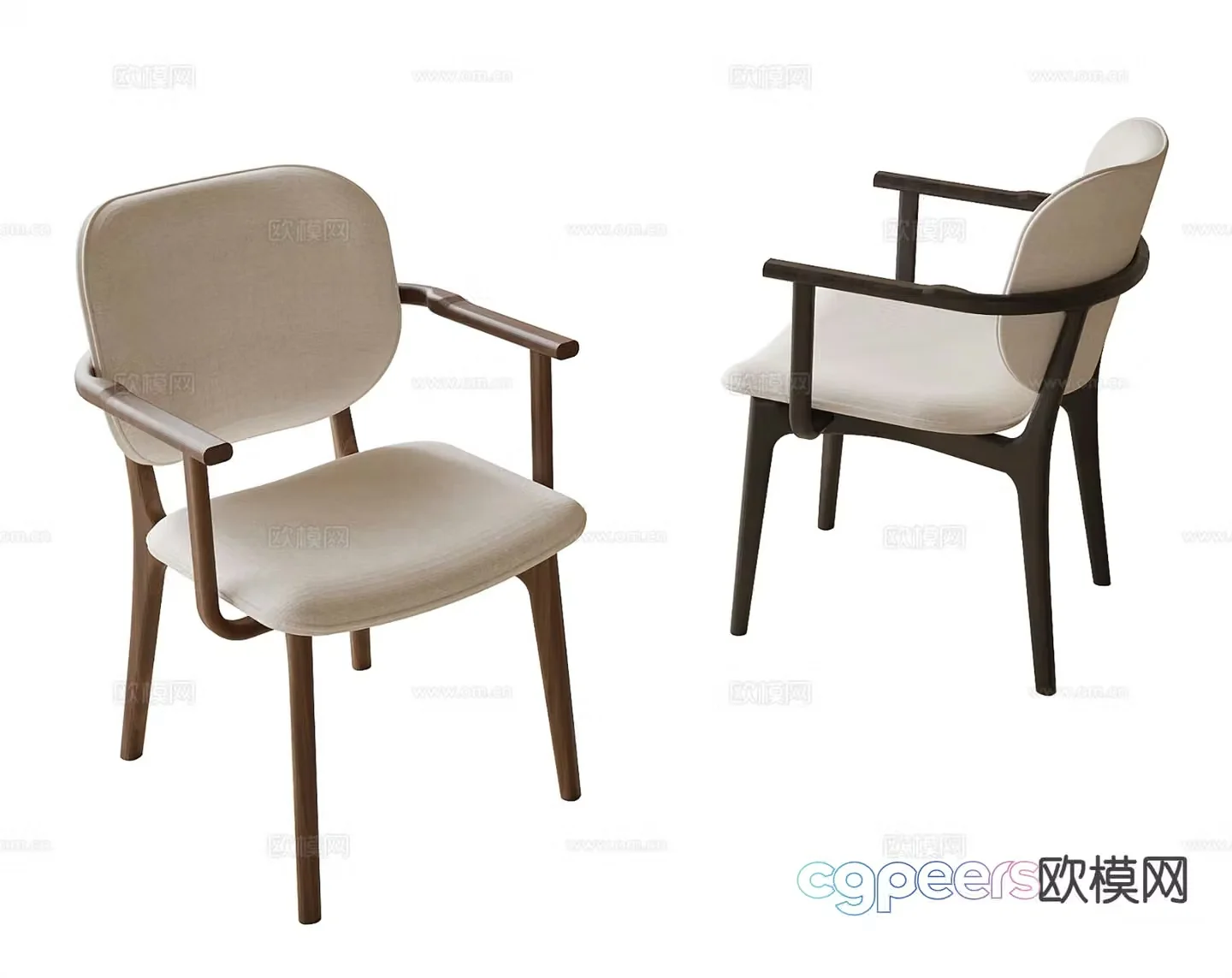 Modern dining chair single chair 3d model