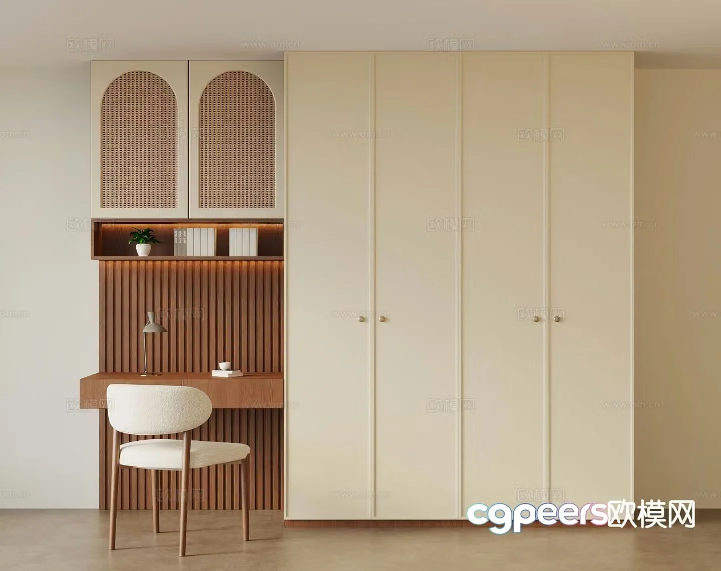 Medieval style wardrobe desk 3d model