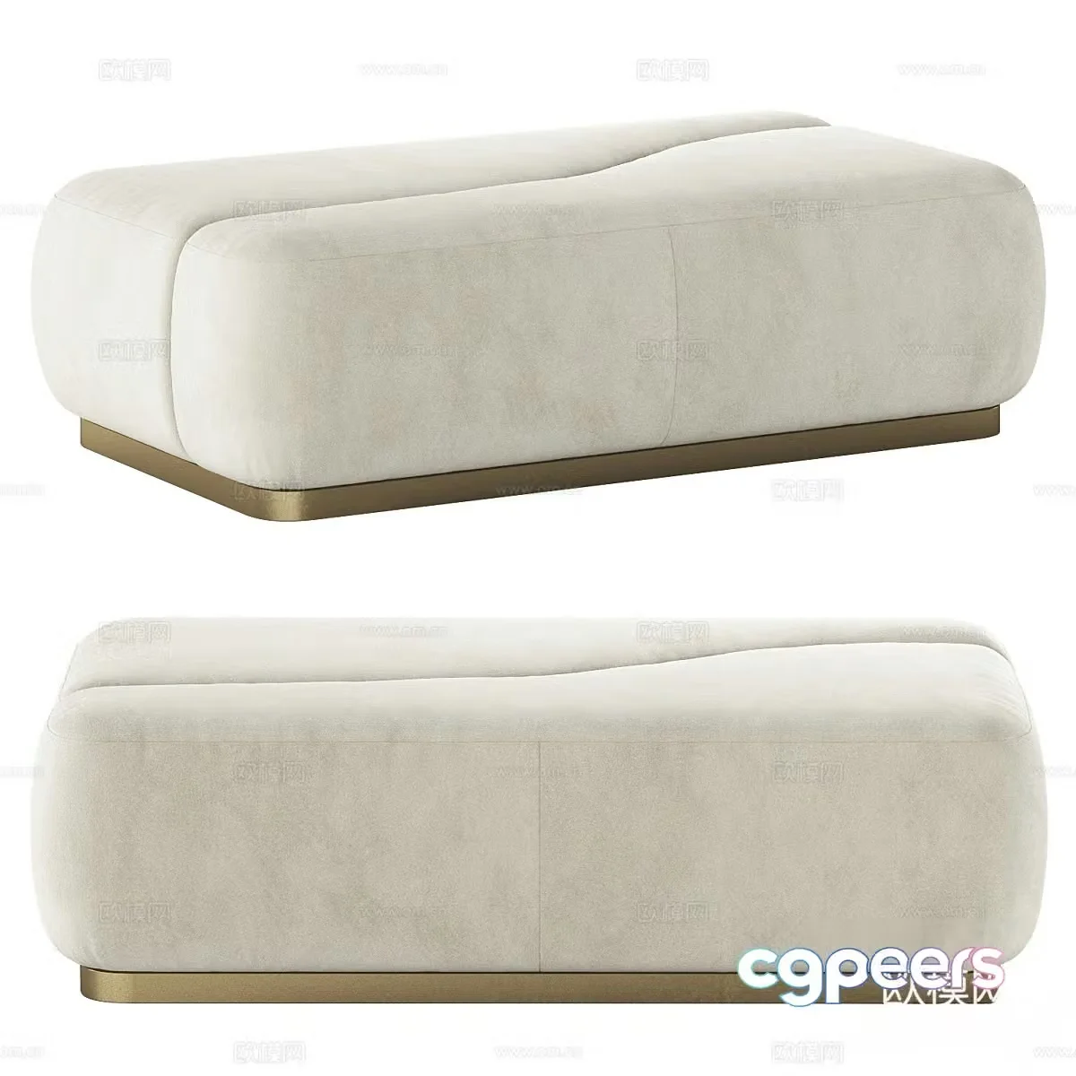 Modern footrest sofa stool 3d model
