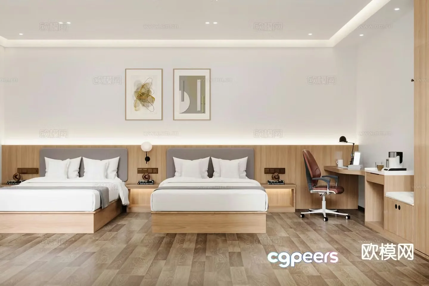 Modern hotel room 3d model