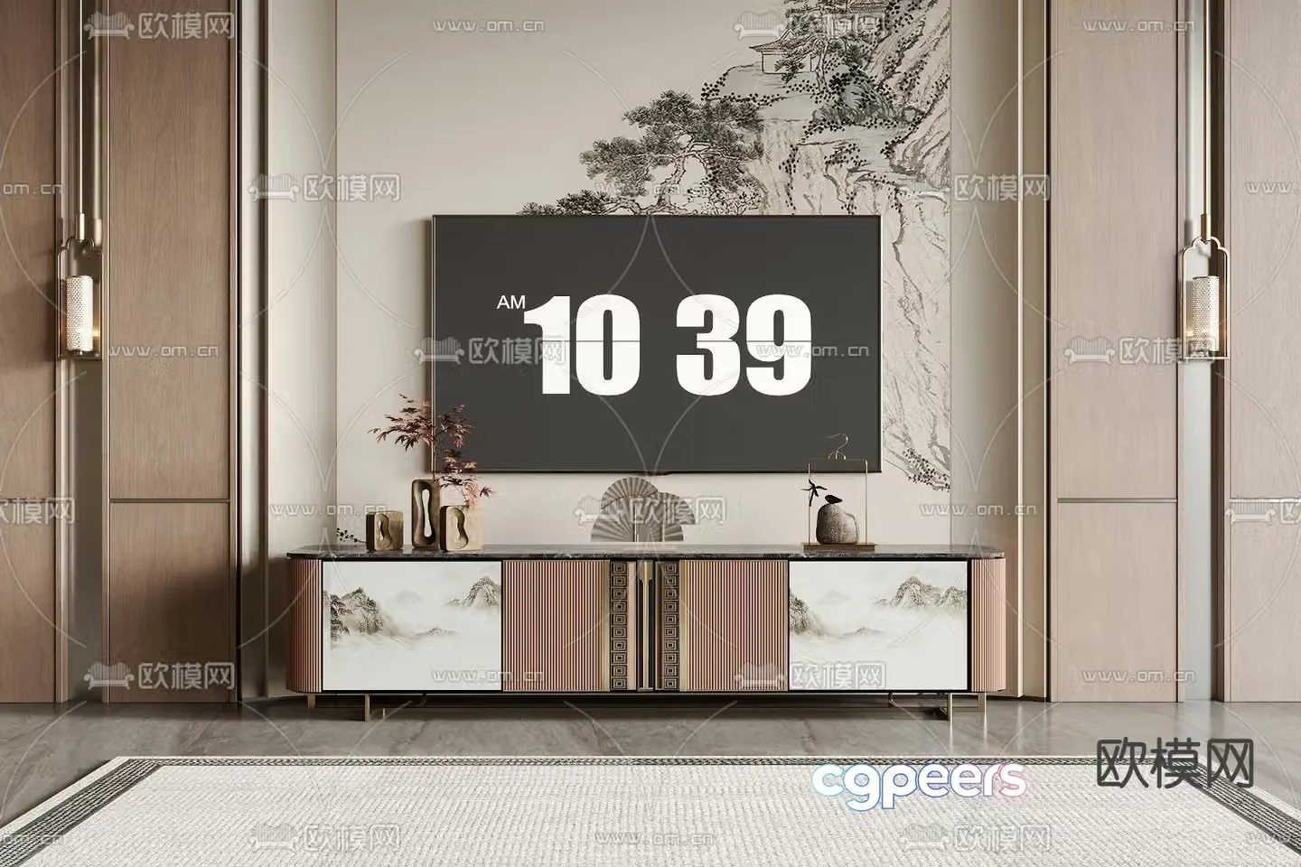 New Chinese style TV cabinet 3d model