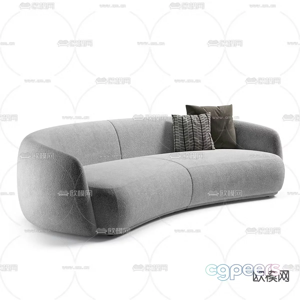 Multi-person sofa leisure sofa 3d model