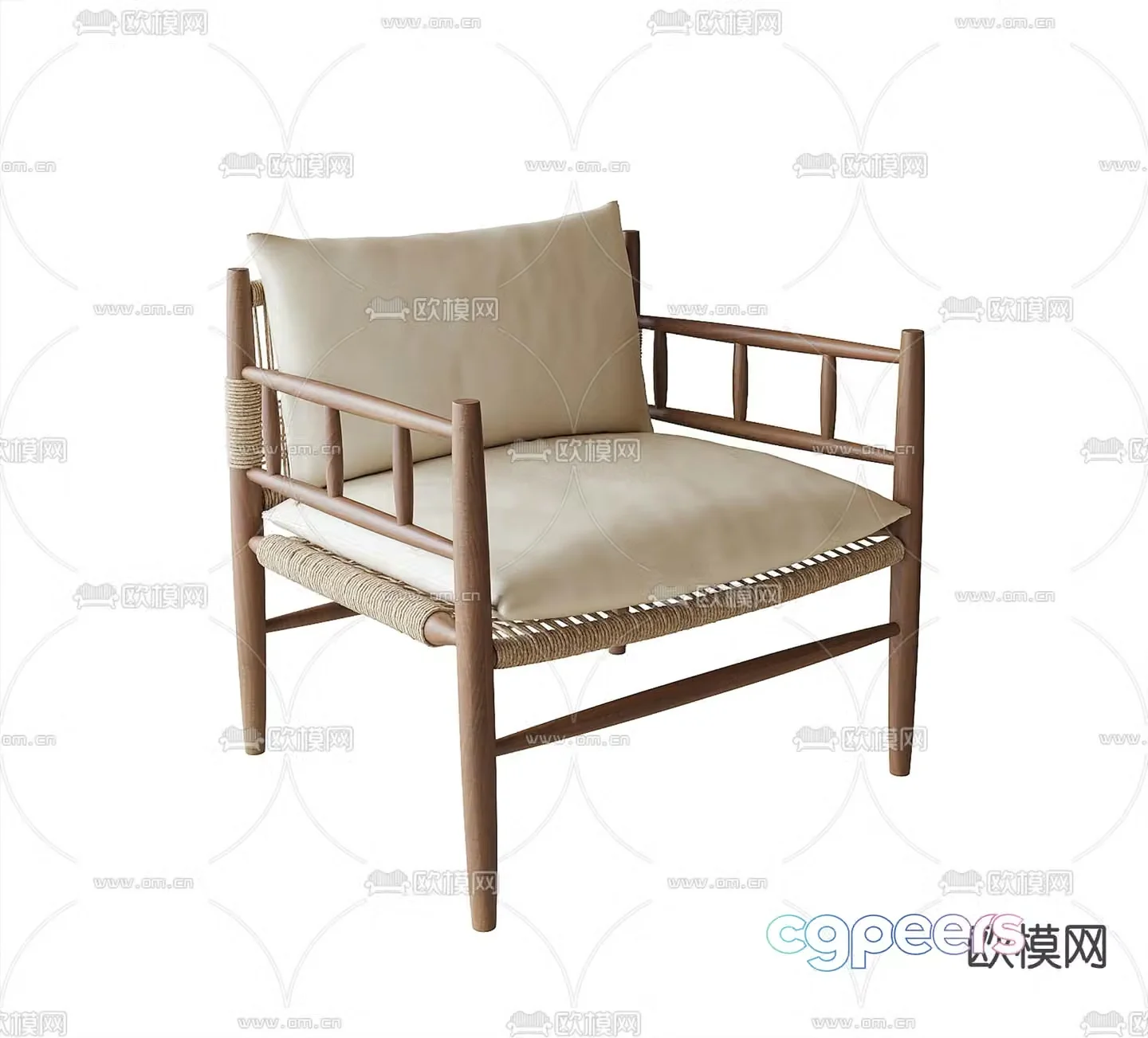 Wabi-sabi chair leisure chair 3d model