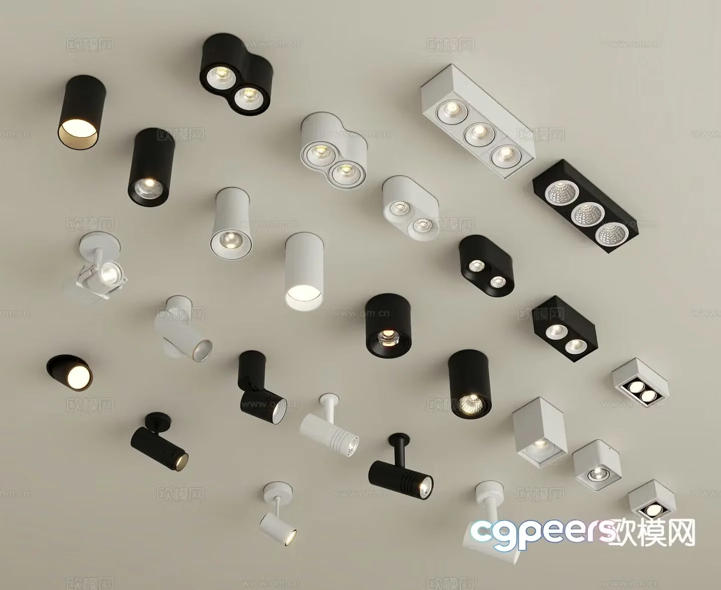 Downlight spotlight magnetic light track light 3d model