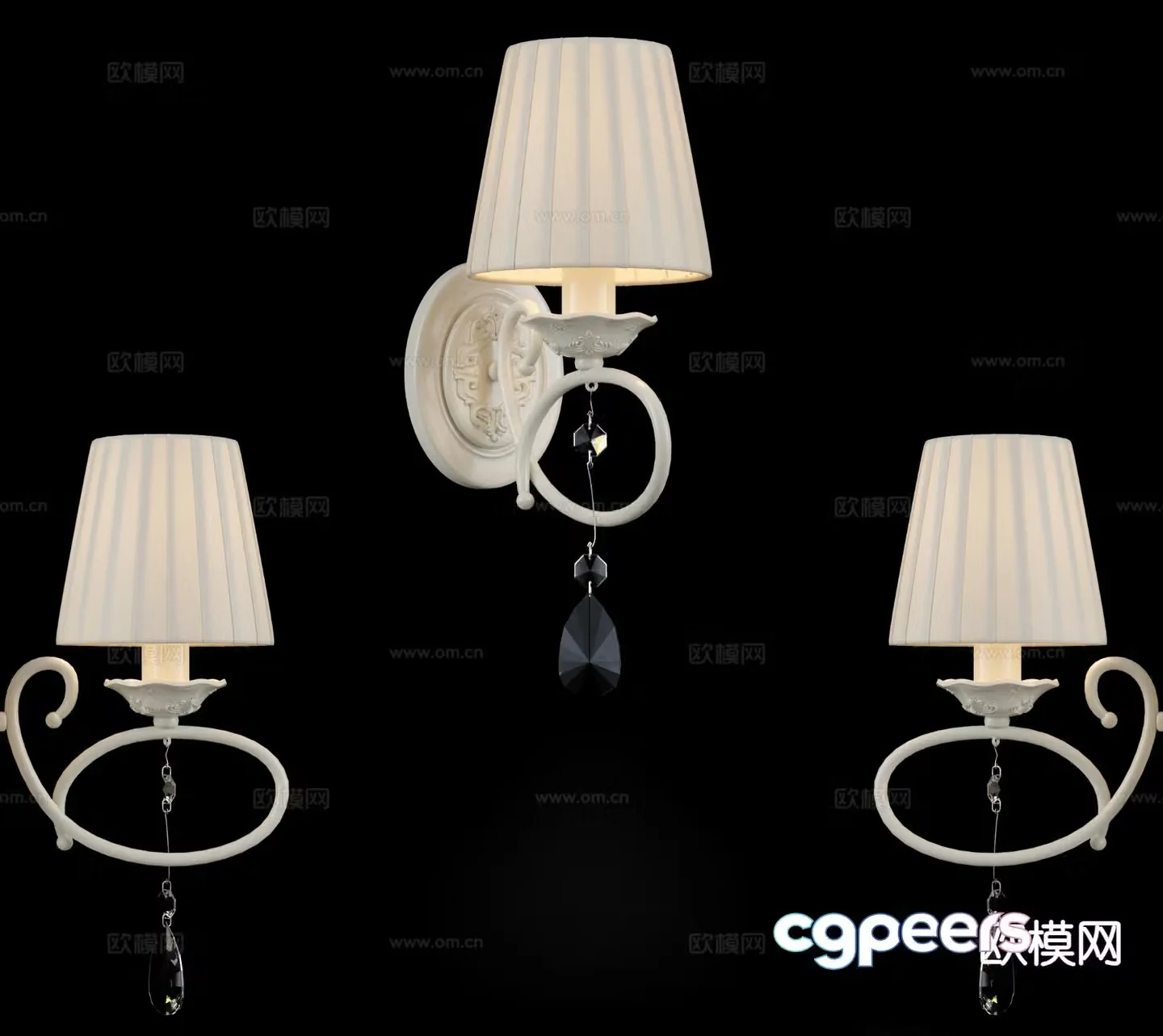 European wall lamp 3d model