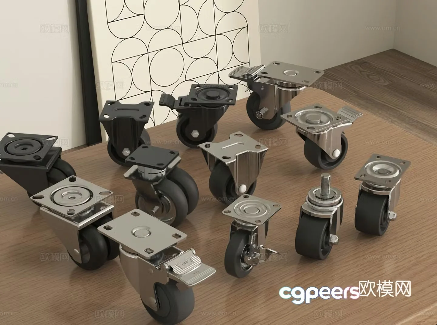 Wheel Universal Wheel Pulloff Caster 3D Model