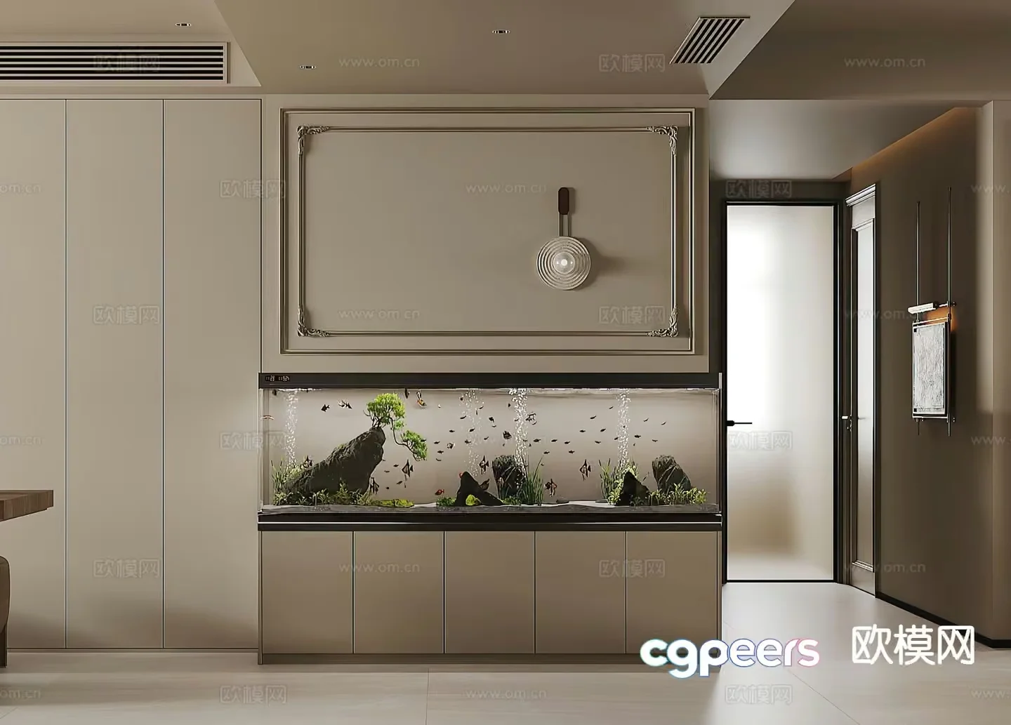 Modern Aquarium Setup 3D Model – 3749 – VRAY Render