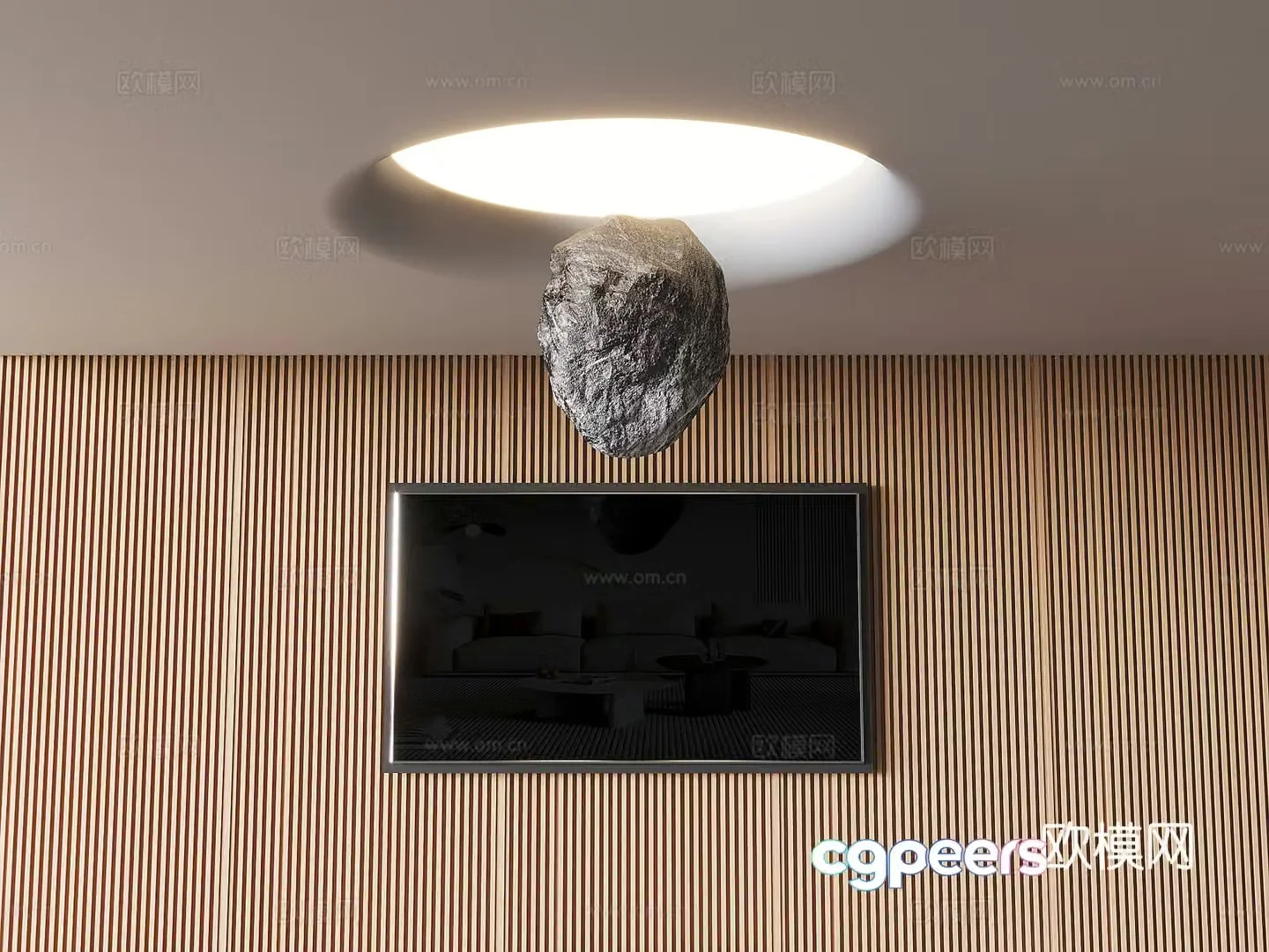 Soft membrane ceiling round ceiling 3d model