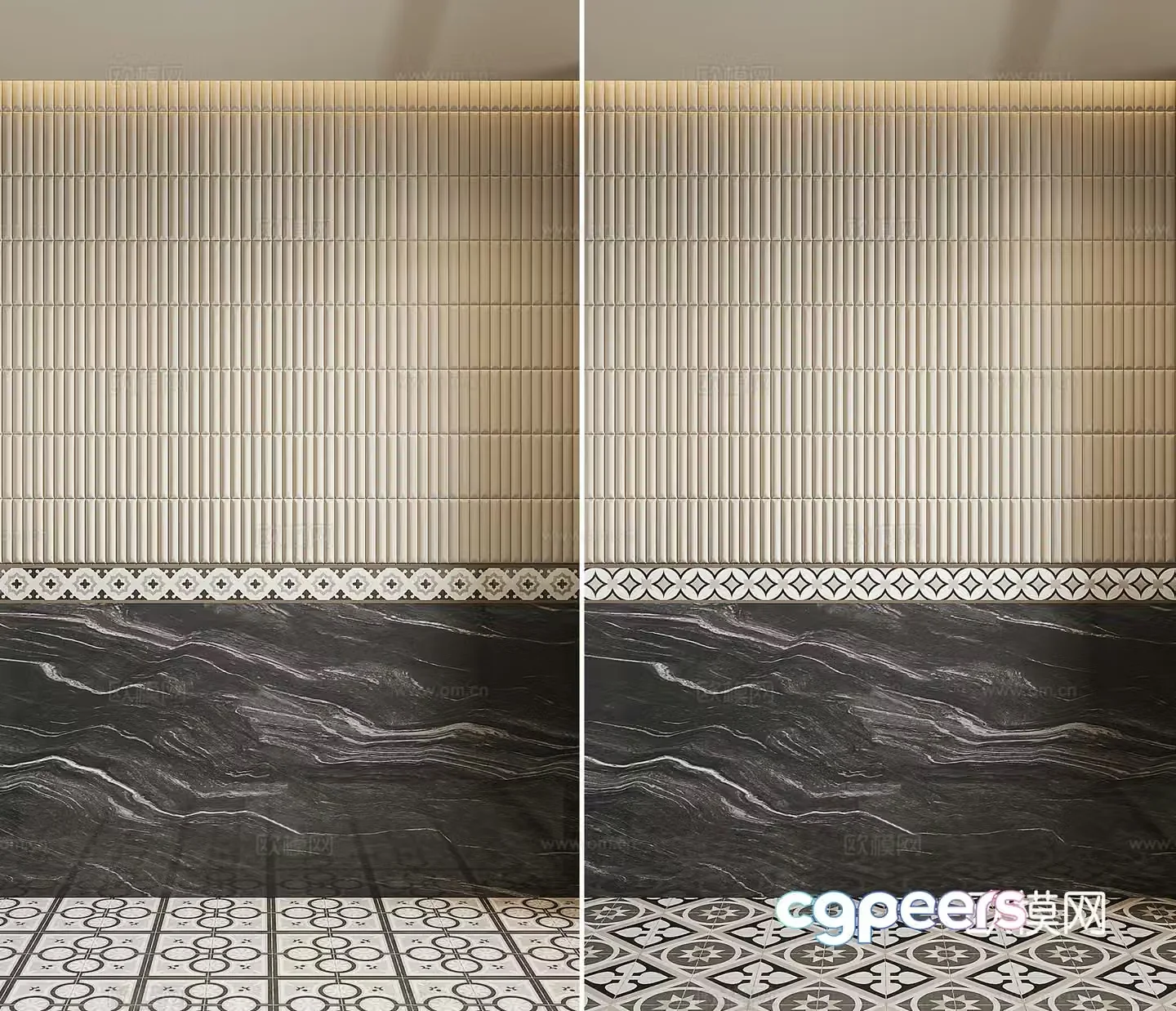 Modern wall and floor tiles 3d model