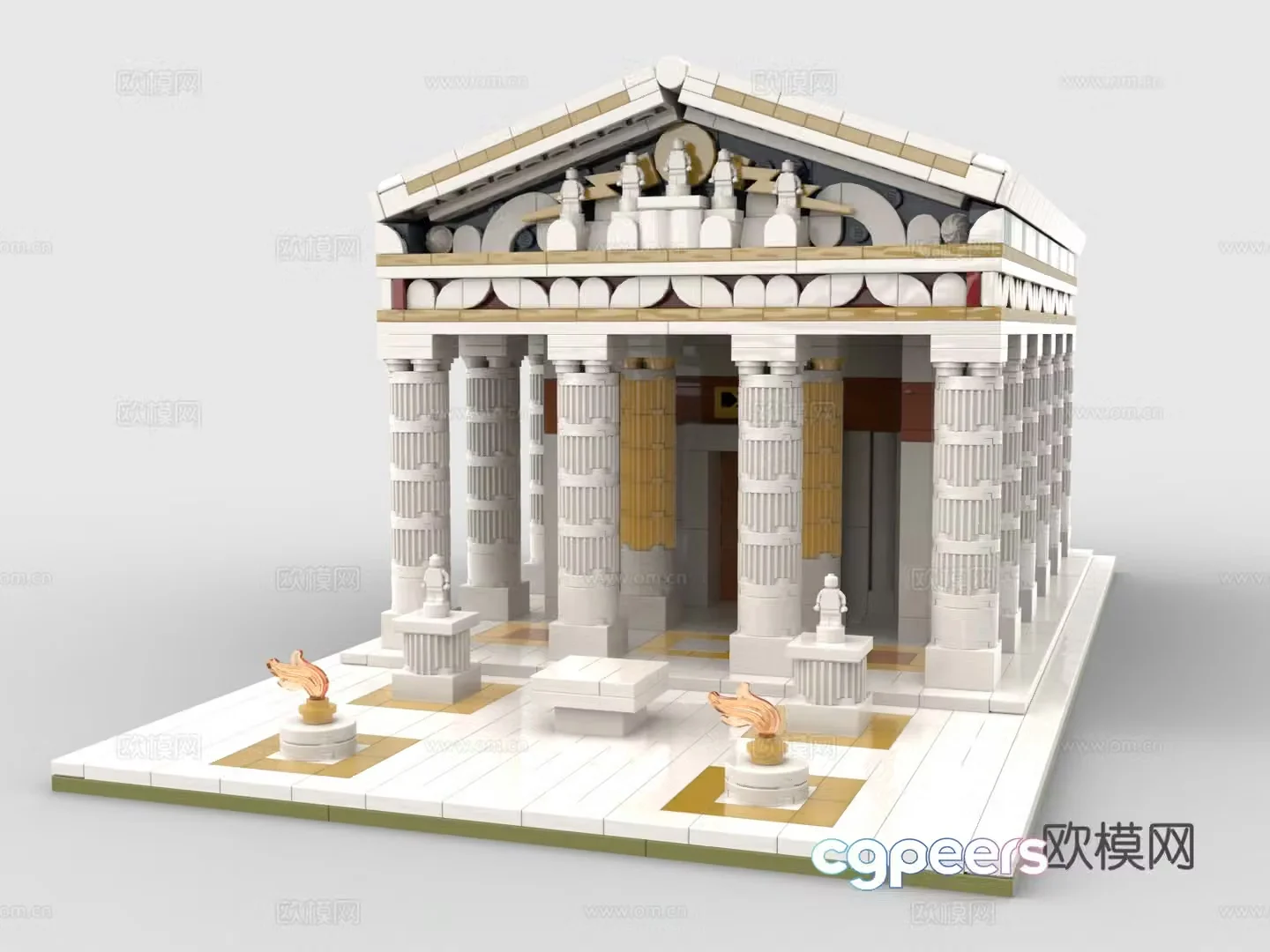 LEGO LEGO Greek temple building block toy 3d model