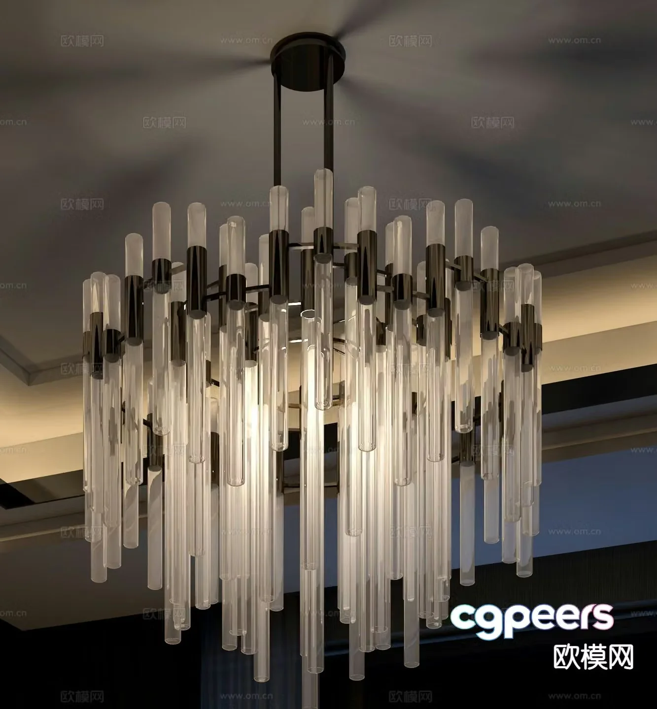Modern crystal chandelier 3d model