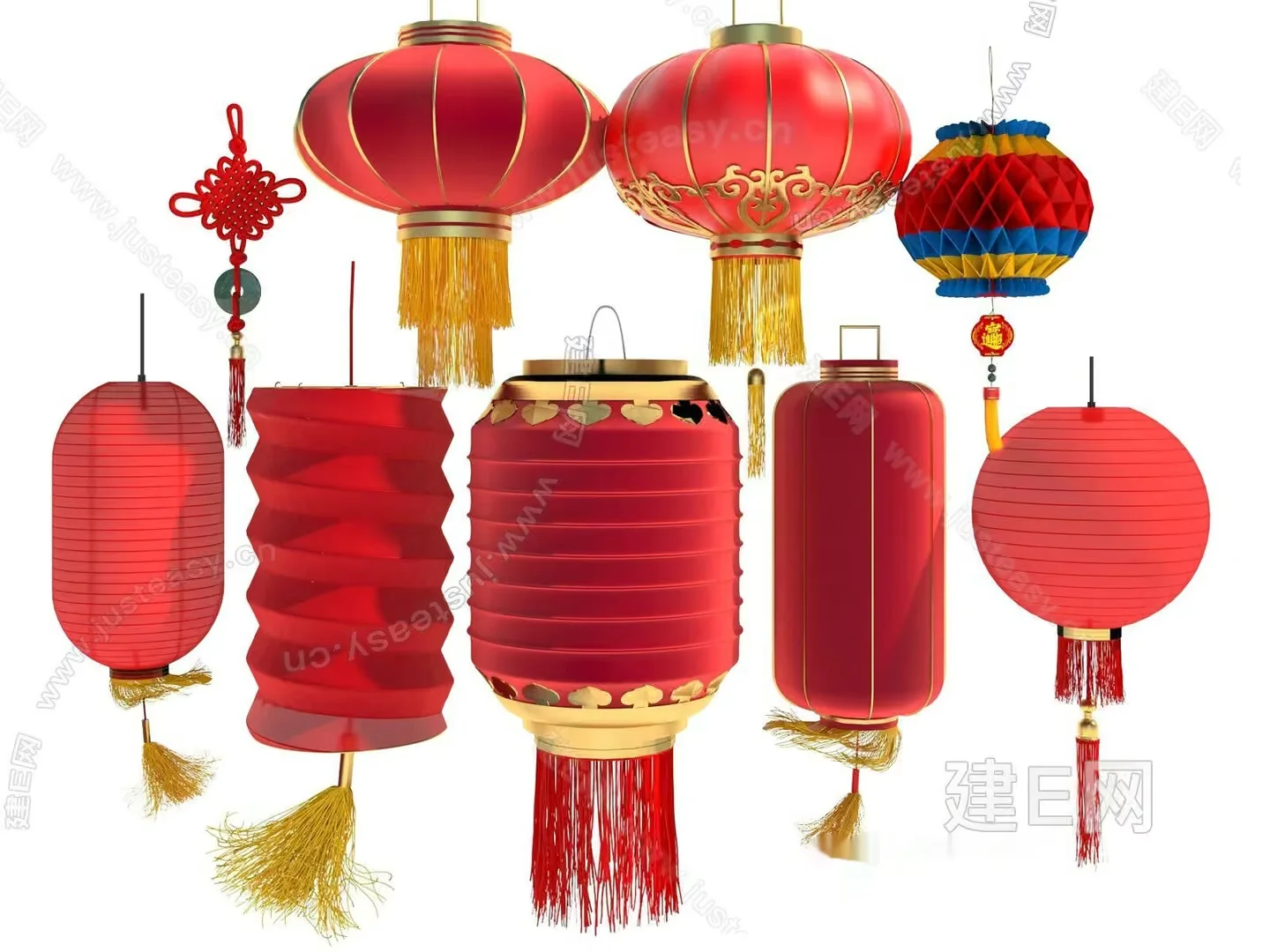 Chinese Lanterns 3D Model – 6454 – VRAY Render