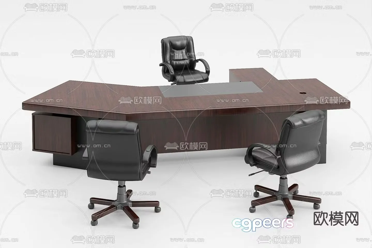 Desk tables and chairs boss chair 3d model